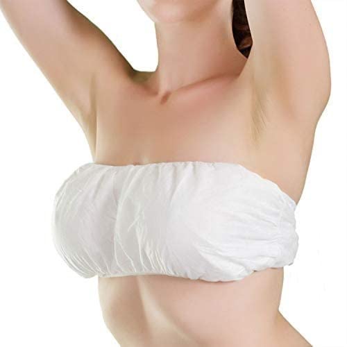 Dargar's Disposable Bra Sleeve Less Non-Woven Spunlace White for Tanning, Traveling, Waxing, Beach, Hotel, Spas, Salons, Sauna Room, Bath Room, Hospital Pack of 10