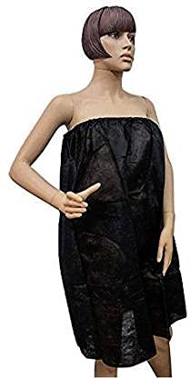 Dargar's Hygiene Facial Care Parlour Body Massage Beauty Salon Spa Elastic Gown Wax Cutting Apron Sheet Non Woven Disposable Waxing Black Gown For Men and Women Set of 10