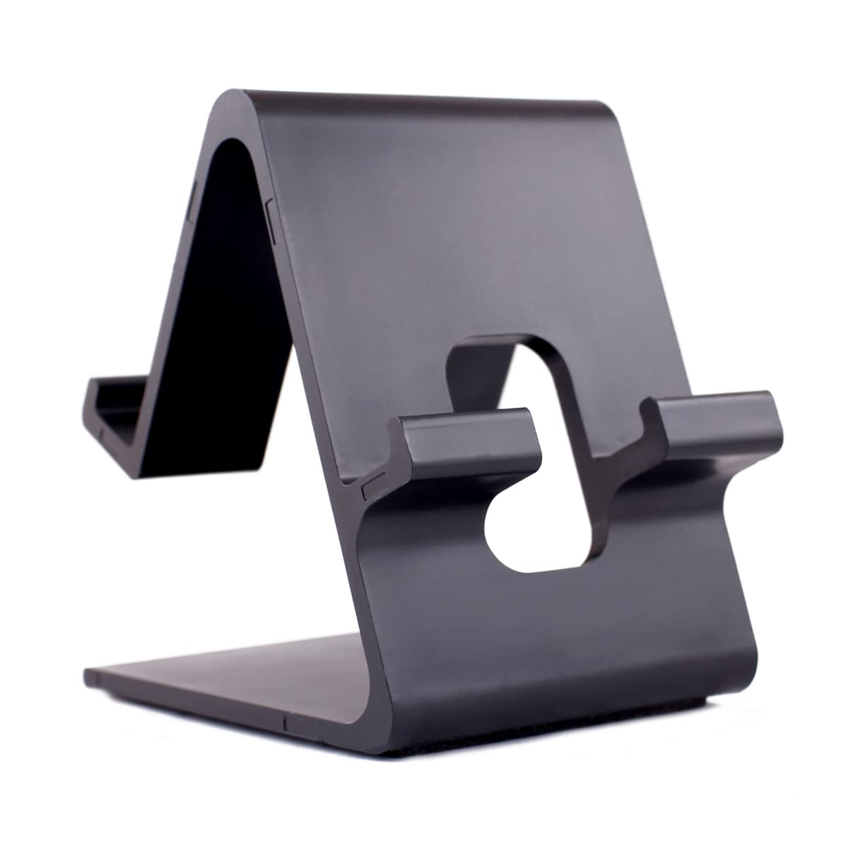 Dargar's 2 in 1 Smart Phone Stand Multi Angle, iPhone Stand: Desktop Stand Holder Dock for All Smartphones and Tablets of Any Size (Black) (Double Hold) Pack of 2