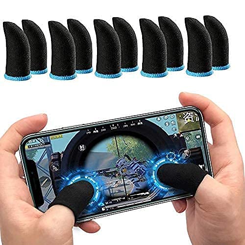 Pubg Anti-Slip Thumb Sleeve, Increase Your Gaming Score Slip-Proof Sweat-Proof Professional Touch Screen Thumbs Finger Sleeve for Pubg Mobile Phone Game Gaming Gloves Multi Colour (12 Pair)