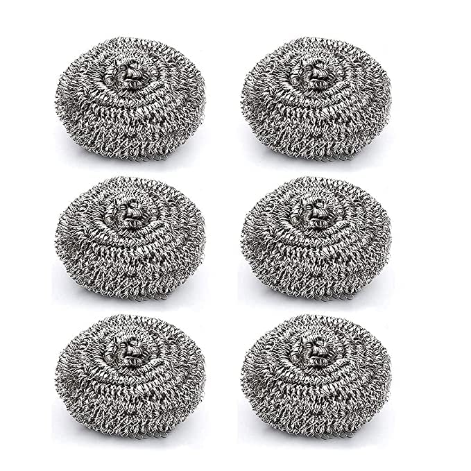 Dargar's Stainless Steel Scrub Pad (Big, Silver, Pack of 4) (Stainless Steel)