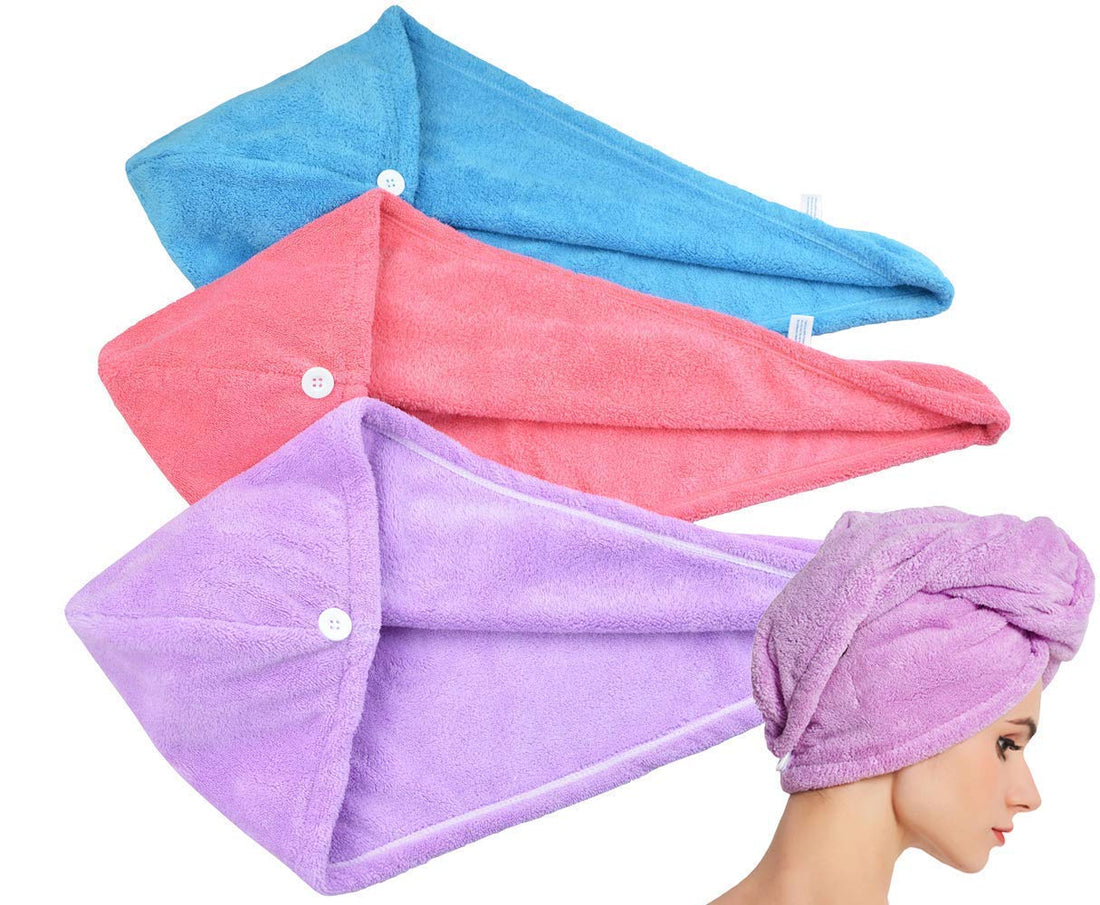 Dargar's Cotton Quick Absorbent Hair Drying Magic Hair Towel Wrap Hair Wrapper Dryer SOFE Microfiber Turban Head Towel Cap for Women (Multicolour, 210 GSM, Pack of 1)