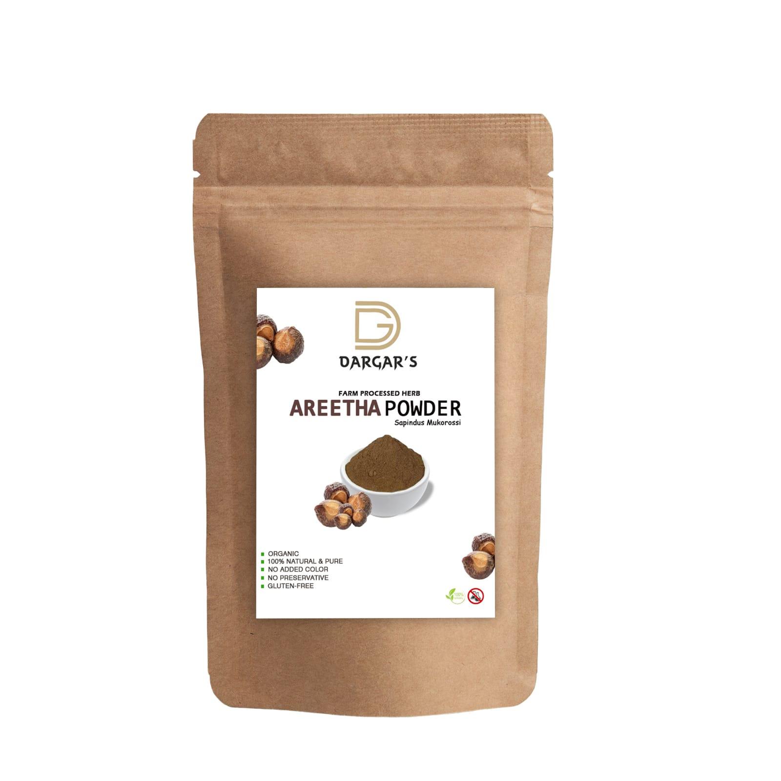 Dargar's 100% Natural Aritha/Reetha/Ritha/Soapnuts (Sapindus Mukorossi) Powder For Silky & Smooth Hairs (100 Gm)