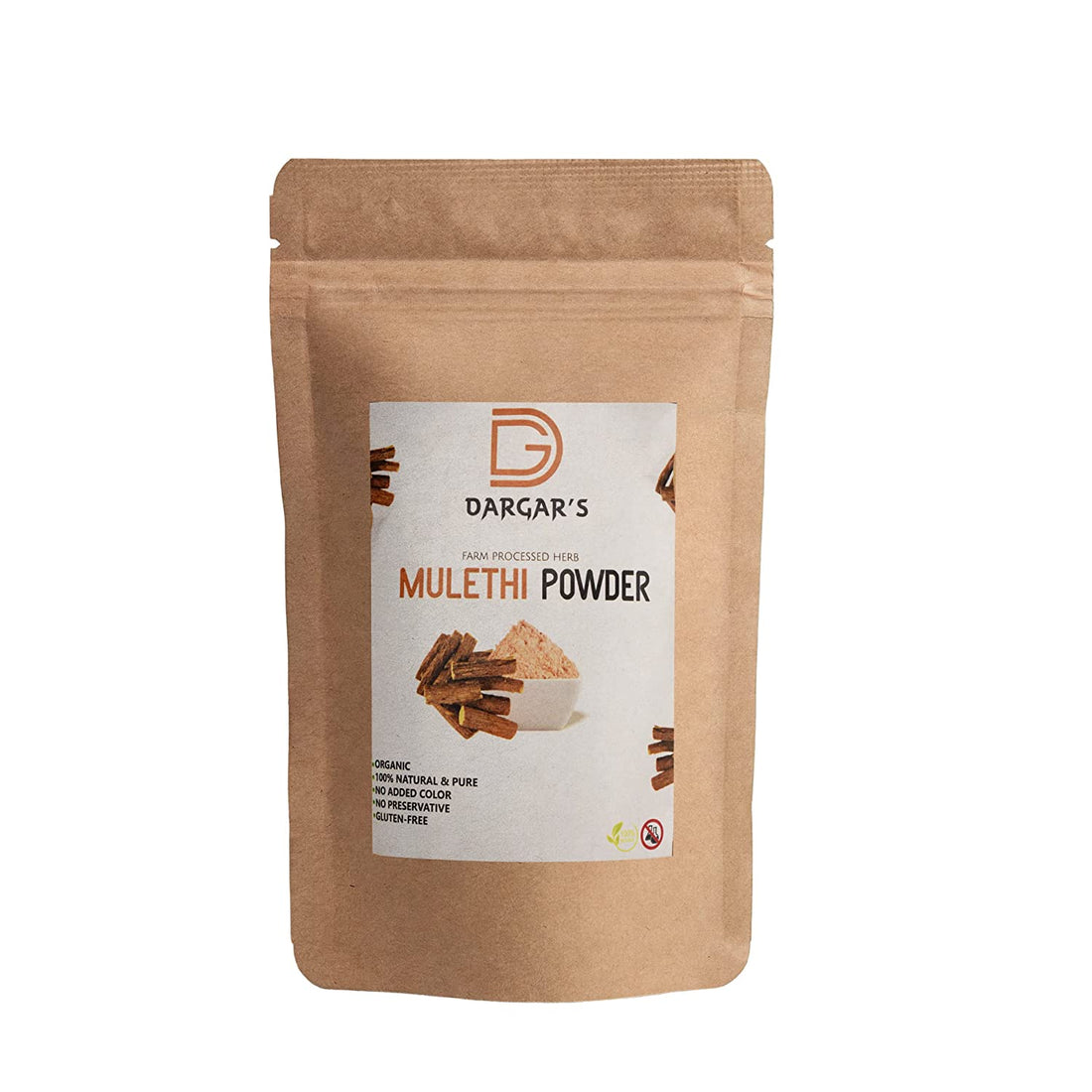 Dargar's Mulethi (Licorice) Powder for Skin Whitening & Soothes Scalp | Hair Care  (100 g)