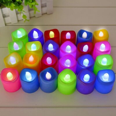 Dargar’s LED Flameless and Smokeless Battery Operated Tea Light Candle for Indoor Outdoor Decoration, Multicolour -Pack of 6
