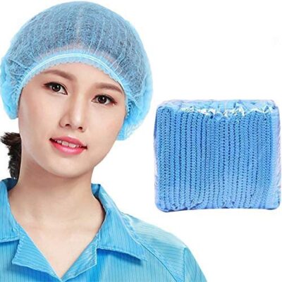 Dargar’s Disposable Bouffant Caps for Surgical, Restaurants & Home Use, 100 Pieces, (Blue)