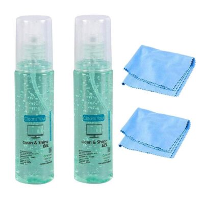 Dargar’s Clean & Shine Gel Multi-Purpose LCD Cleaning Kit, Liquid Solution with Cloth to Clean Mobile/Laptop Screen, Computer, Tab, LCD Display, Camera (Pack of 2) 100 ML Each