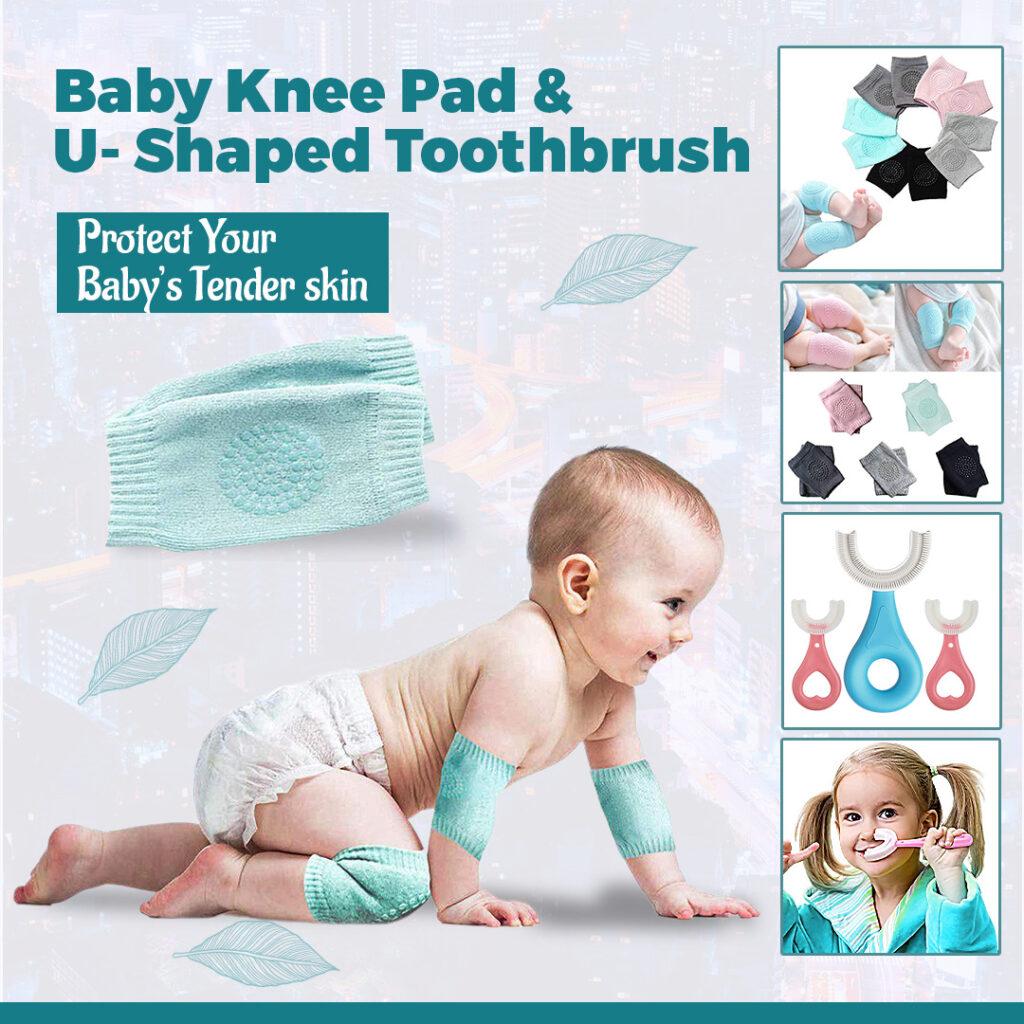 Baby Knee Pad & U - Shaped Toothbrush